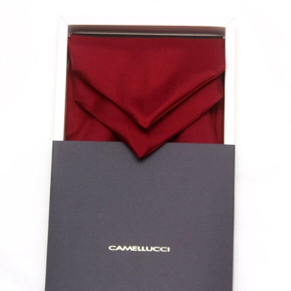 Maroon Silk Men's Cravat Ascot A191 - Picture 7 of 7